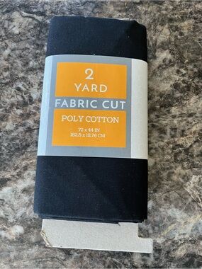 2 Yard Poly Cotton Fabric Cut - Black